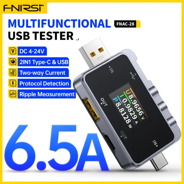 FNIRSI FNAC-28 Type-C 2 IN 1 USB Tester FNIRSI FNAC-28 Type-C 2 IN 1 USB Tester