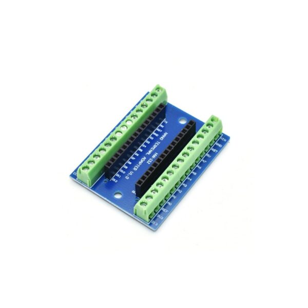 This is a terminal adapter for Arduino Nano V3 also can be used for older nano models (A0-A7 are in the reverse order) You can use this adapter to easily hook up Arduino Nano to an outside world via hook up wires.