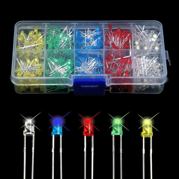 3mm Led Diode Mixed 5 Colour x 100each -500pcs