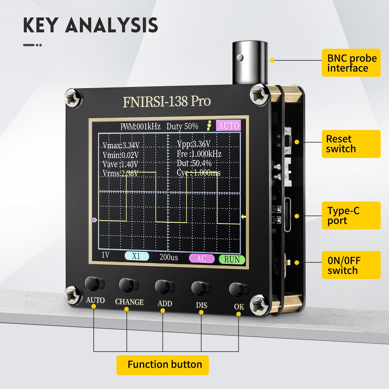 thumbnail image 2 of 138Pro Handheld Digital Oscilloscope Kit, 2.5MSa/s 200KHz 2 of 14
