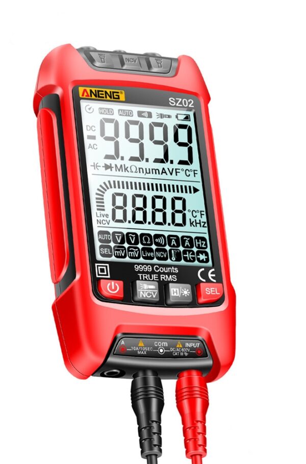ANENG SZ02 Digital Multimeter ACDC Voltage, Current 9999 Counts True RMS Capacitance Meter Temp Resistance Transistor Test