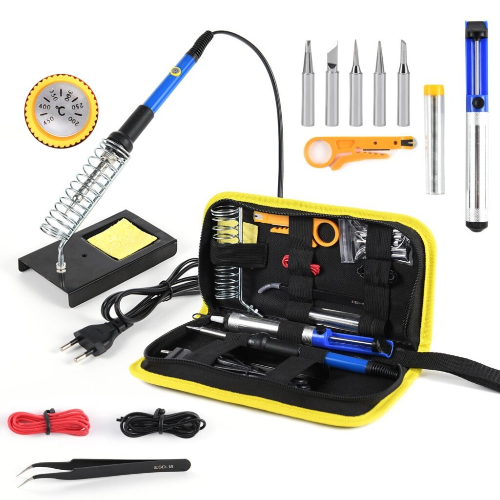 Soldering Iron Kit Electronics Soldering Set Tools Adjustable Temp 60W