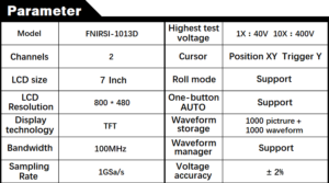 FNIRSI-1013D Digital Tablet Oscilloscope Dual Channel 100M Bandwidth 1GS Sampling