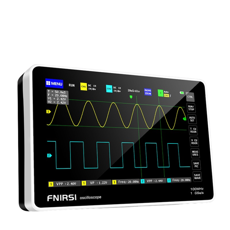 FNIRSI-1013D Mini Digital Oscilloscope Dual Channel, 100M Bandwidth ...