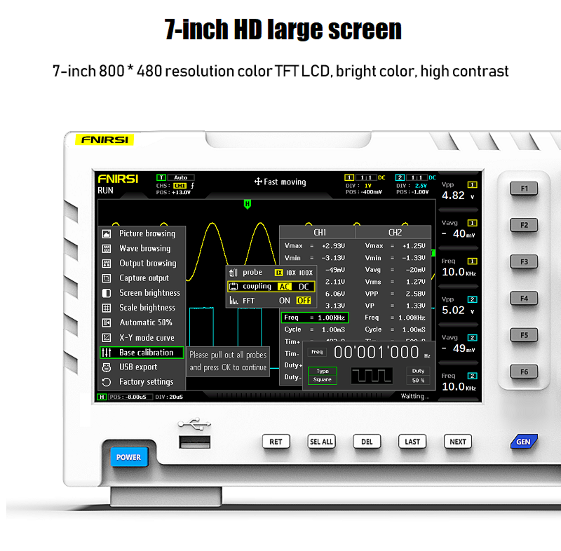 FNIRSI 1014D Digital Oscilloscope 2 In 1 Dual Channel Input Signal Gen
