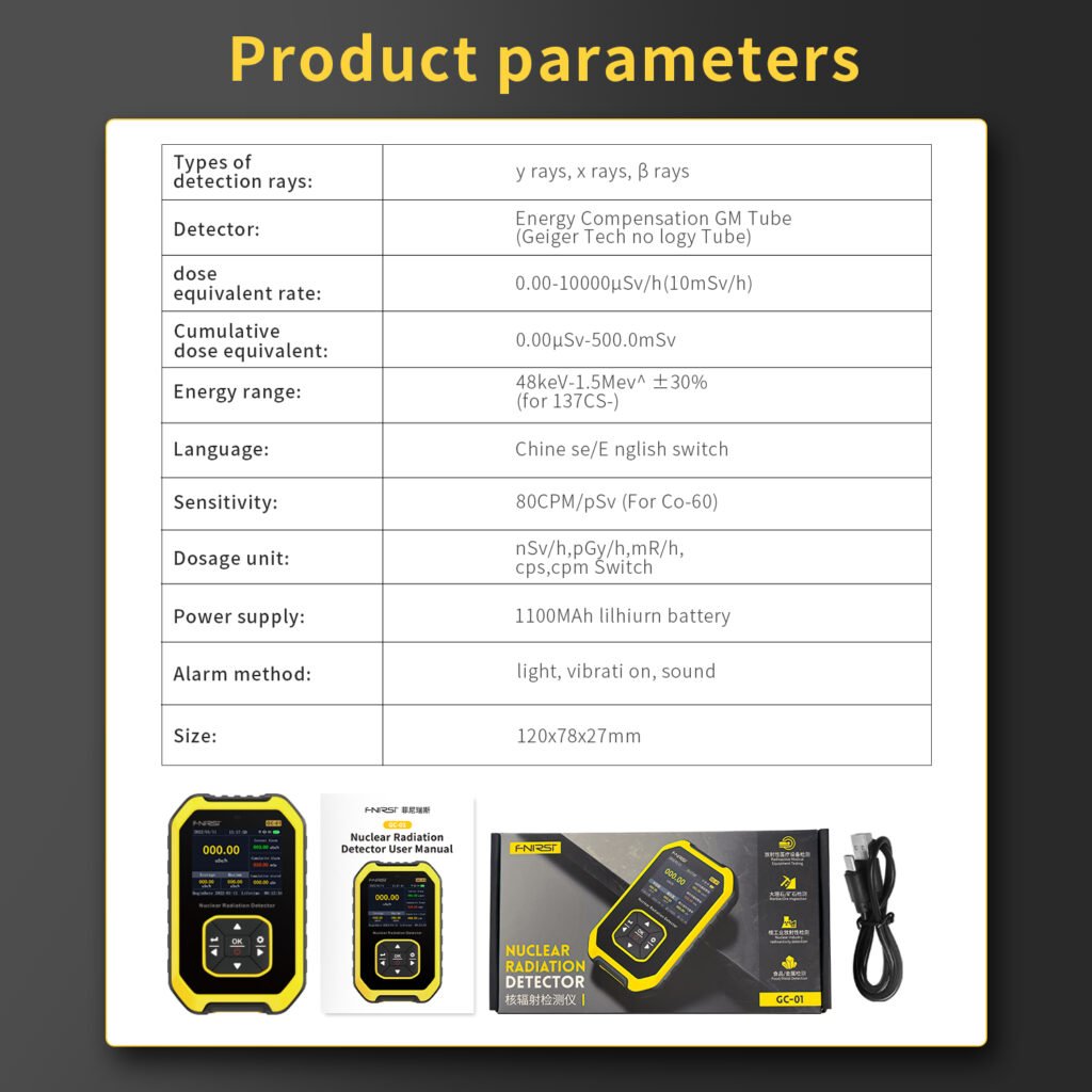 FNIRSI GC 01 Geiger Counter Nuclear Radiation Personal Dosimeter Detector prod 1