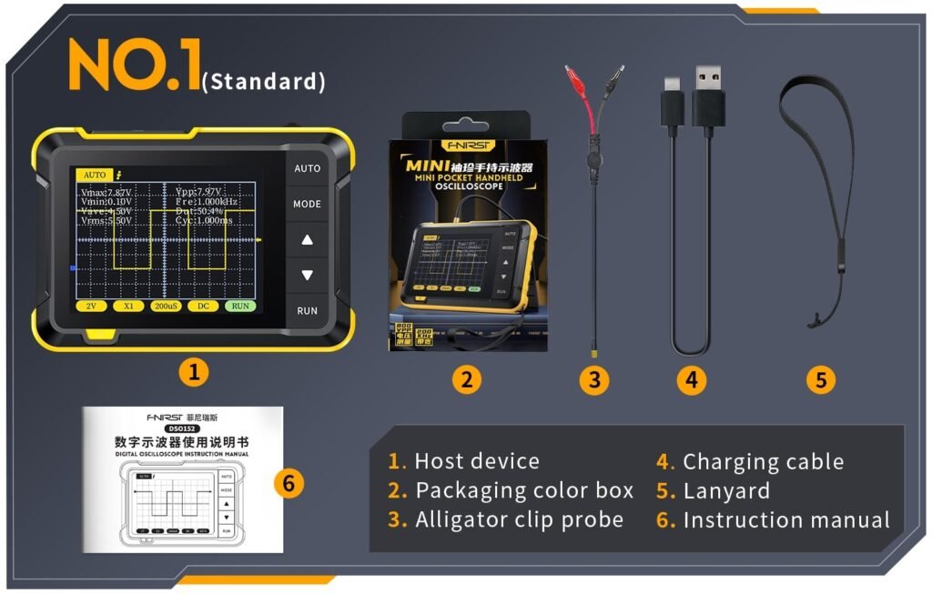 FNIRSI DSO152 Mini Handheld Digital Oscilloscope will receive min