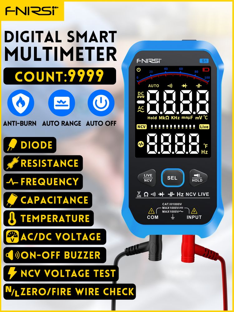 FNIRSI S1 Digital Multimeter AC DC Voltage Resistance