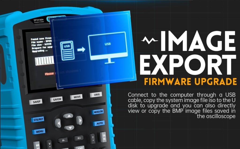 FNIRSI DPOX180H Handheld Dual Channel Digital Oscilloscope 180MHz 3DB 2 In 1 Function Sign