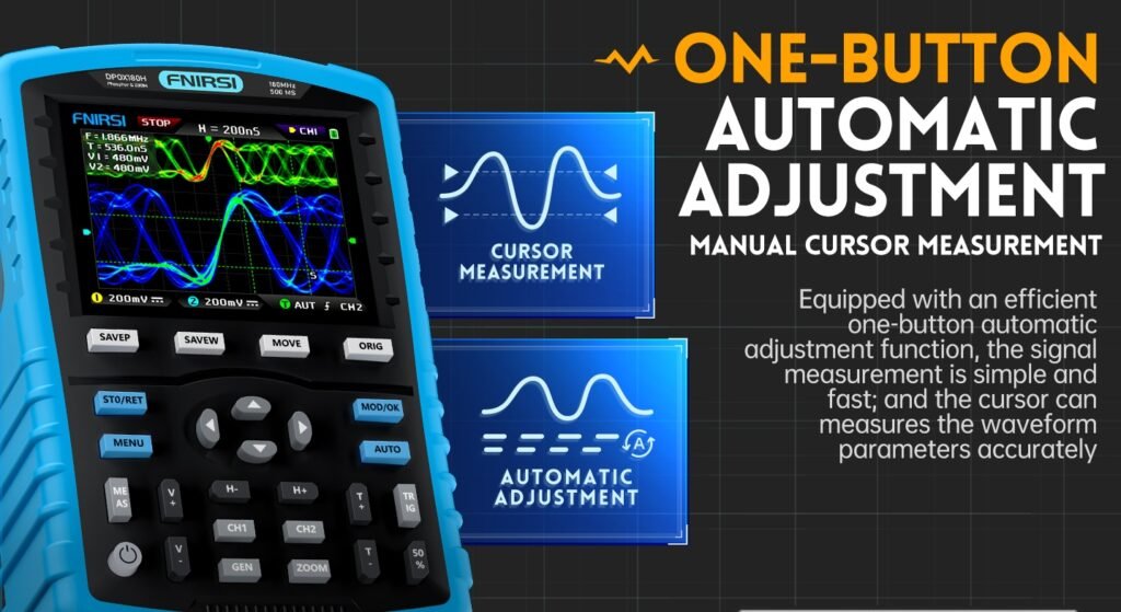 FNIRSI DPOX180H Handheld Dual Channel Digital Oscilloscope 180MHz 3DB 2 In 1 Function Signa