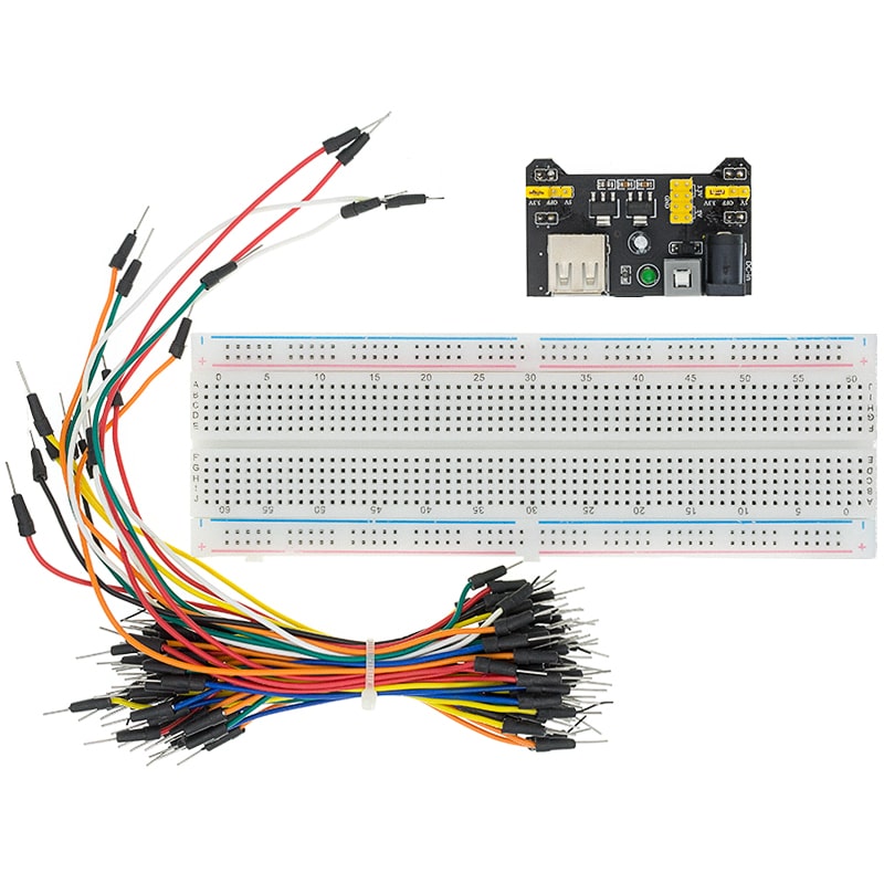 Prototype Bread board kit 65 jumper wires + Breadboard +Power Module-min