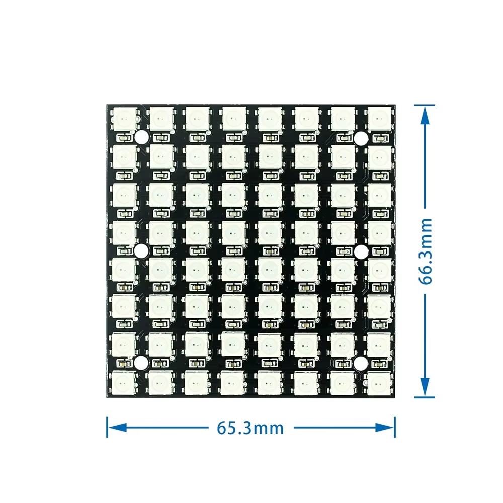 WS2812 LED 5050 RGB 8x8 LED Matrix for Arduino Brand New WS2812B 8*8 64-Bit Full Color 5050 RGB LED Lamp Panel Light