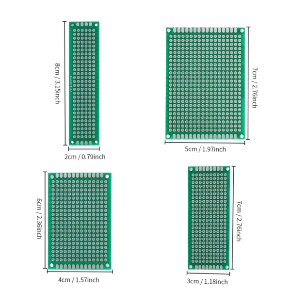 5pcs Double Sided PCB Board 3x7 5x7 cm Green 2
