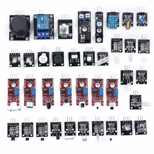 37 piece sensor kit for Arduino projects temperature motion sound light