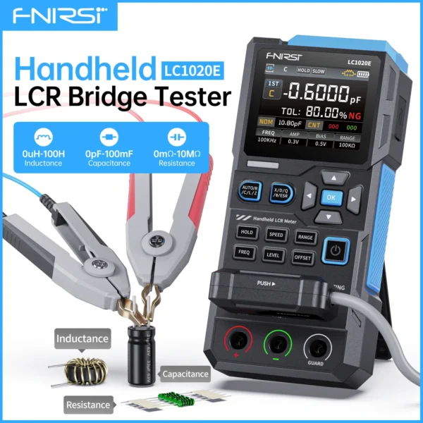 FNIRSI LC1020E Digital Bridge LCR ESR Tester Component Measurement