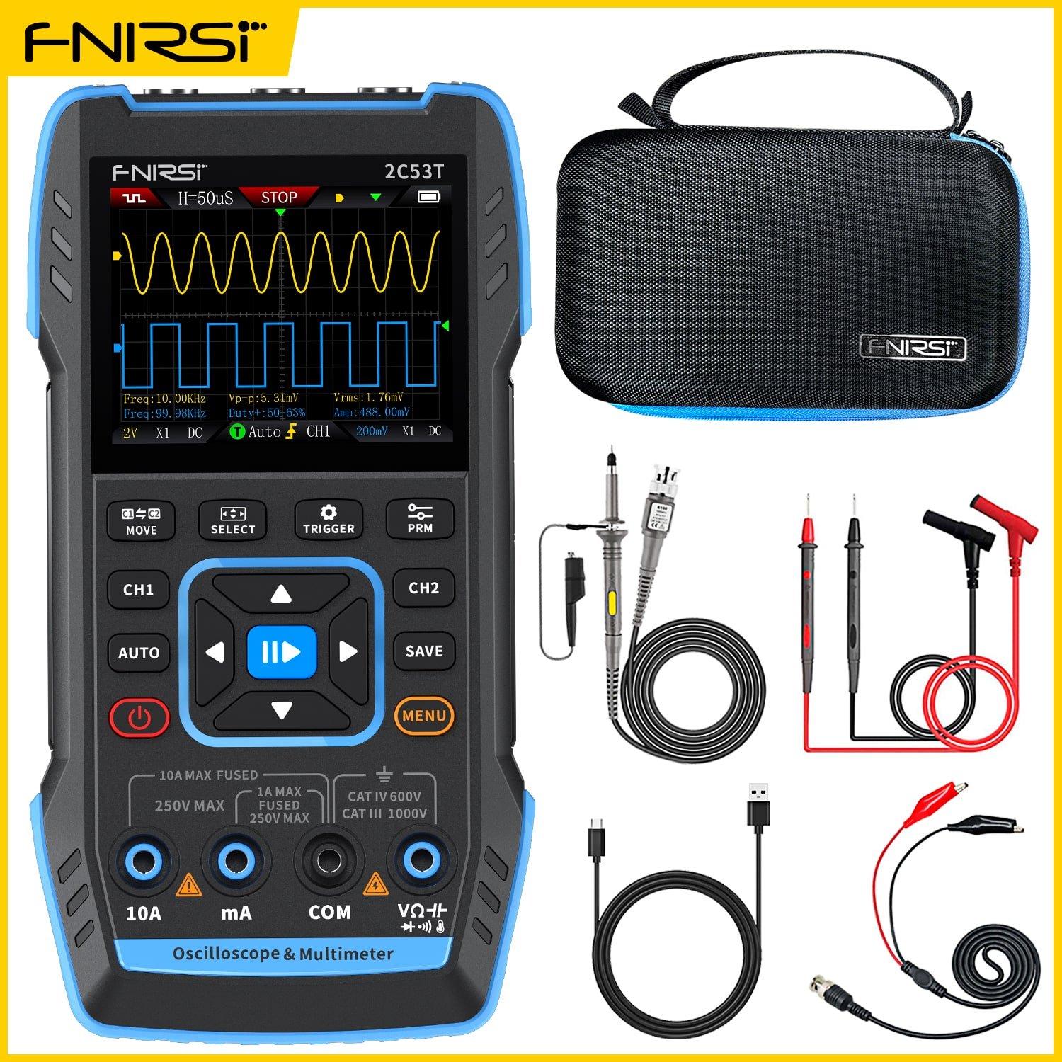 FNIRSI 2C53T what is in the bag