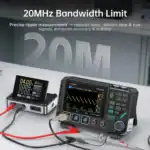 Oscilloscope, multimeter, signal generator for electronics testing and measurement.