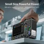 Compact FNIRSI 2D15P 3-in-1 oscilloscope, multimeter & signal generator for electronics testing.
