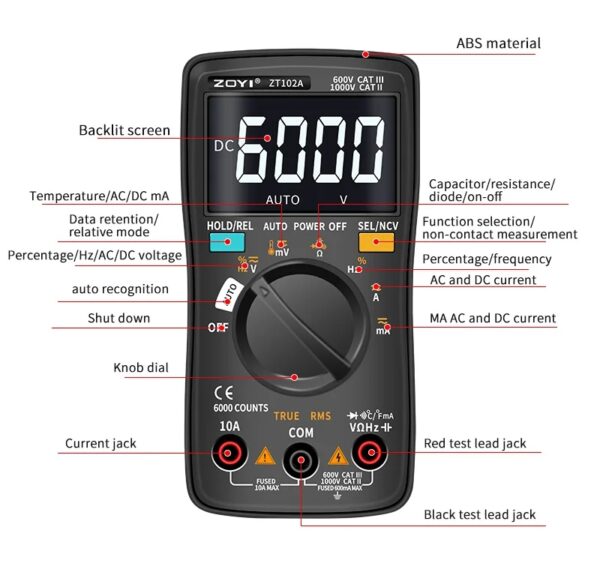 ZOYI ZT102A Digital Multimeter Kunkune
