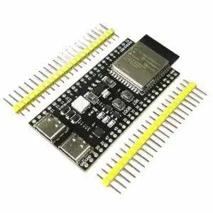 Wireless IoT development board with Wi-Fi and GPIO pins for smart device applications.