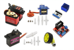 Servo motors and motor driver boards for Arduino robotics projects