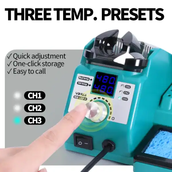 Digital temperature control device for precise settings and quick adjustments.